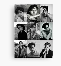 Cole Sprouse schwarze und weiße ästhetische Collage Leinwanddruck