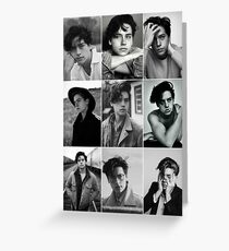 cole sprouse black and white aesthetic collage Greeting Card