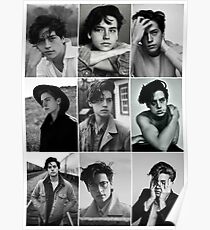 Cole Sprouse schwarze und weiße ästhetische Collage Poster