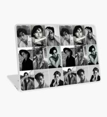 Cole Sprouse schwarze und weiße ästhetische Collage Laptop Skin