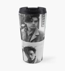 Cole Sprouse schwarze und weiße ästhetische Collage Thermobecher