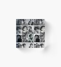 cole sprouse black and white aesthetic collage Acrylic Block