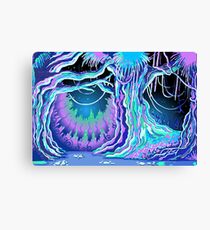 Zaubergeschichte Blacklight Forest Hintergrund Leinwanddruck