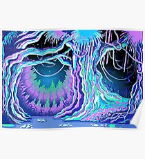 Zaubergeschichte Blacklight Forest Hintergrund Poster