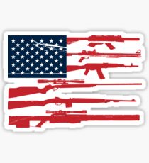 Support 2nd Amendment Gun Rights American Flag Sticker