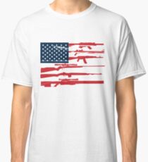 Unterstützen Sie 2. Änderung Gun Rights American Flag Classic T-Shirt