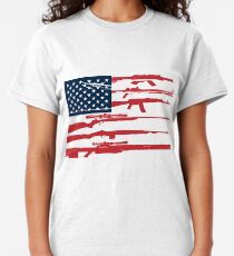 Support 2nd Amendment Gun Rights American Flag Classic T-Shirt