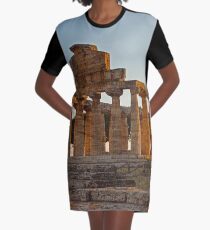 Greek Ancient Ruins (Temple) Graphic T-Shirt Dress