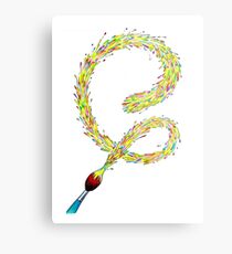 Magic Paint Brush Swirl Metal Print