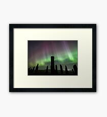 Callanish standing stones and Aurora Framed Print