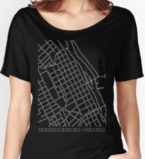 Fredericksburg City Grid Women's Relaxed Fit T-Shirt