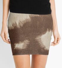 Brown Cowhide Mini Skirt