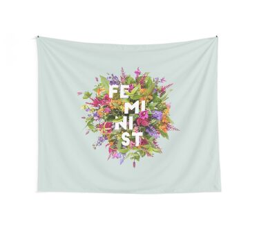Floral Feminist Wall Tapestry