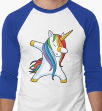 Dabbing Unicorn Shirt Cute Funny Unicorns T shirt Gifts for Kids Girls Boys Women Men Men's Baseball ¾ T-Shirt
