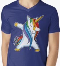 Dabbing Unicorn Shirt Cute Funny Unicorns T shirt Gifts for Kids Girls Boys Women Men Men's V-Neck T-Shirt