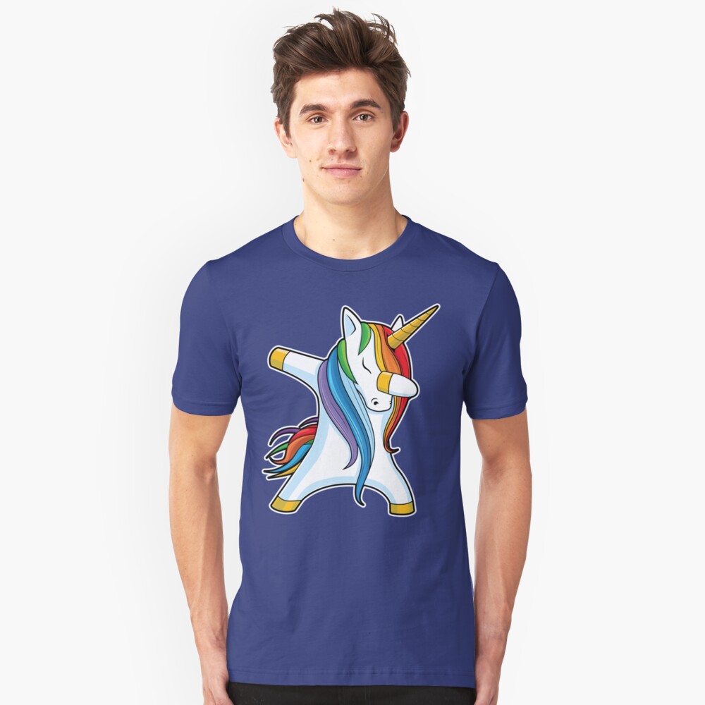 Dabbing Unicorn Shirt Cute Funny Unicorns camiseta Regalos para niños Chicas Niños Mujeres Hombres Camiseta ajustada