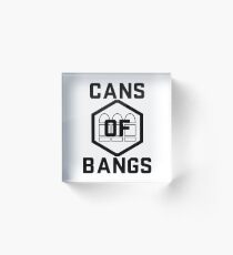 Cans of Bangs Dark Acrylic Block