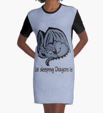 Let sleeping blue dragons lie Graphic T-Shirt Dress