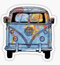 Trippy Little World Traveler VW Van Sticker