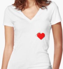 Paperclip heart Women's Fitted V-Neck T-Shirt