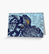 Best Friends Turtles Linocut (c) Greeting Card