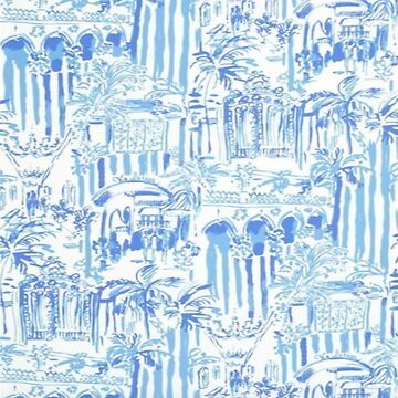 Blue preppy wallpaper print | Art Print