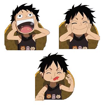 Sticker for Sale avec l'œuvre « Luffy One Piece enfant souriant