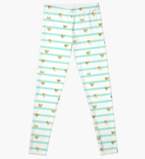 Mint heart Leggings