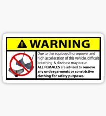 Horsepower Warning Sticker