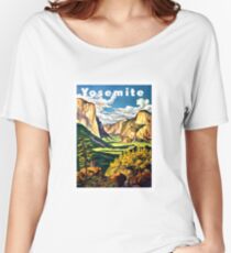 Yosemite, National Park, vintage travel poster Women's Relaxed Fit T-Shirt