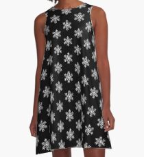 Schneeflocke im Grunge Distressed Style A-Linien Kleid