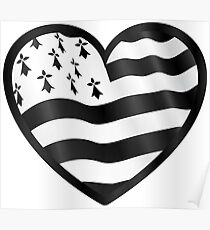 Breton flag heart Poster