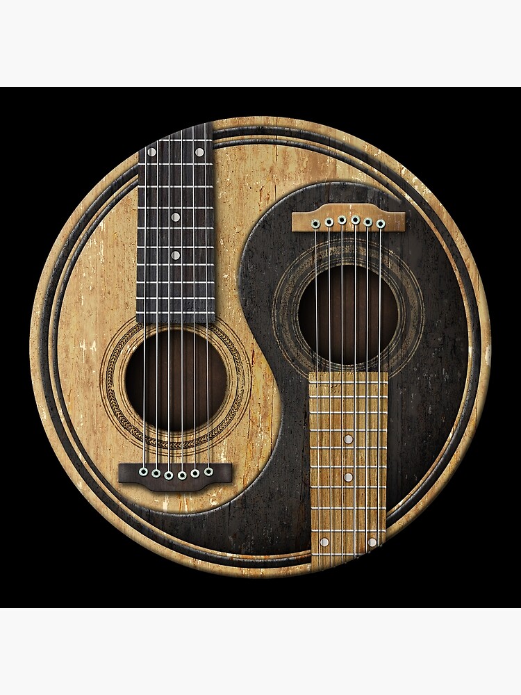 Old and Worn Acoustic Guitars Yin Yang by JeffBartels