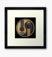 Old and Worn Acoustic Guitars Yin Yang Framed Print
