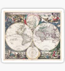 Ancient Map / Nova Totius Terrarum Orbis Tabula. A. J. Bormeester 1685 (undated) Sticker