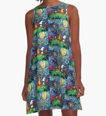 Doggy picnic under the Starry night A-Line Dress