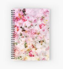 Rosa Blumenmuster des Pastell-Aquarells der Weinlese Spiralblock