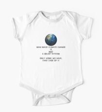 Climate Change Black Text One Piece - Short Sleeve
