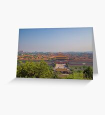 China. Beijing. Jingshan Park. View at the Forbidden City. Greeting Card