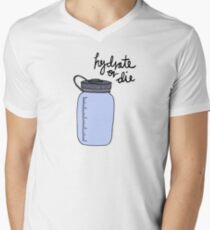 Camiseta para hombre de cuello en v Hidratar o morir