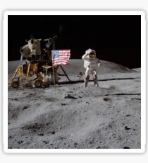 Astronaut saluting the American flag during Apollo 16 by NASA Sticker