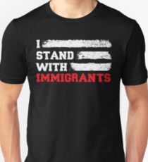 I stand with immigrants T Shirt USA Flag country Shirts Unisex T-Shirt