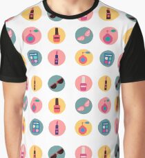 Cosmetics Set. Icons Set. Cosmetology. Fashion and Beauty. Perfume, Polish, Pomade. Female Beauty. Vector illustration. Flat Style Graphic T-Shirt