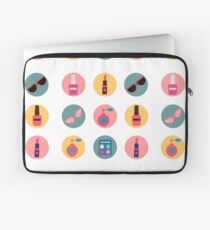 Cosmetics Set. Icons Set. Cosmetology. Fashion and Beauty. Perfume, Polish, Pomade. Female Beauty. Vector illustration. Flat Style Laptop Sleeve
