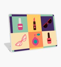 Cosmetics Set. Icons Set. Cosmetology. Fashion and Beauty. Perfume, Polish, Pomade. Female Beauty. Vector illustration. Flat Style Laptop Skin