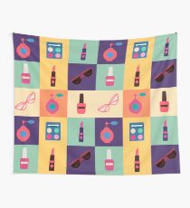 Cosmetics Set. Icons Set. Cosmetology. Fashion and Beauty. Perfume, Polish, Pomade. Female Beauty. Vector illustration. Flat Style Wall Tapestry