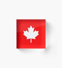 Canada Maple Leaf Flag Emblem Acrylic Block