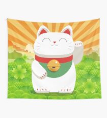 Lucky Cat Sunrise Wall Tapestry