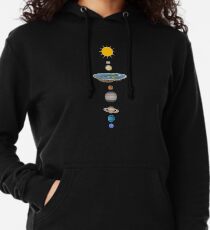 Sudadera con capucha ligera Sistema solar de tierra plana