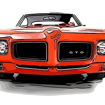 "Abstract 1970 GTO Automotive Artwork" Postcard for Sale by MyCrews